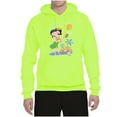 thumbnail image 2 of Wild Bobby, Betty Boop Island Girl Paradise Betty Boop Unisex Hoodie Sweatshirt, Safety Green, 3X-Large, 2 of 5