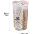 thumbnail image 2 of Recipiente hermético para almacenamiento de alimentos de cocina, recipientes dispensadores de cereales secos de plástico con tapas duraderas (2500 ml, 2 colores, 4 rejillas), 2 of 5