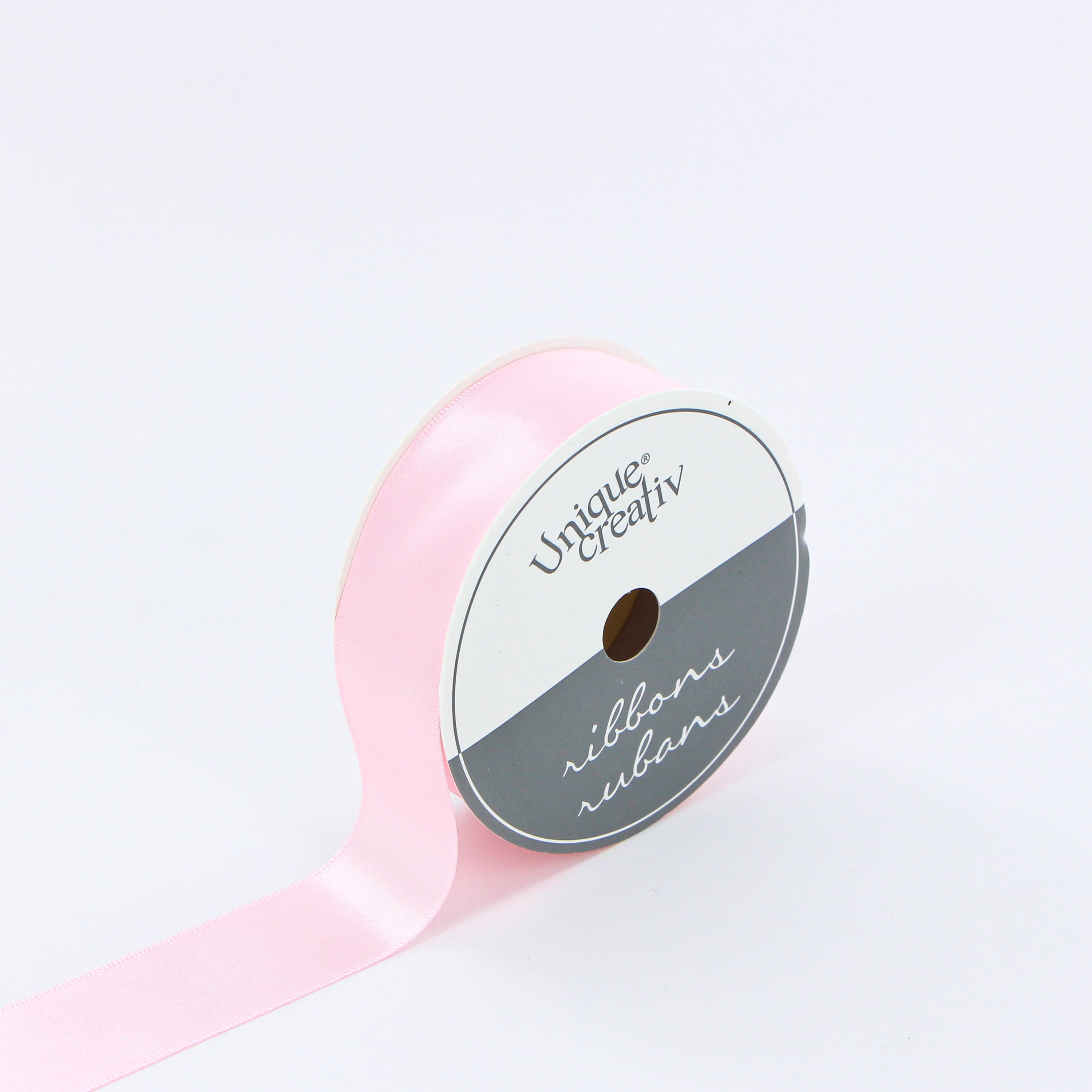 UNIQUE CREATIV, Ribbon, Single Face Satin, Pink, 100% polyester, 25mm x 5.5m ( ⅞" x 6 yds)
