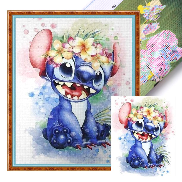 Kit Punto Cruz Impreso Hilo Algodón Ecológico Bordado 11CT 40x50cm