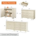 thumbnail image 3 of WAMPAT Wood Dresser with 6 Drawers and 1 Cabinet for Bedroom, Modern Chest of Drawer, 83" Wide, Light Oak Wood Finish, 3 of 7