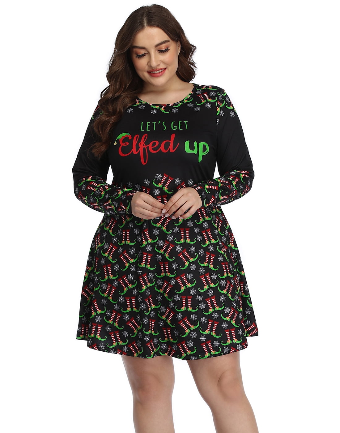 Ugly christmas sweater dress plus size sales