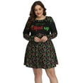 thumbnail image 5 of HDE Womens Plus Size Party Dress Ugly Christmas Sweater Long Sleeve Skater Dress Elfed Up 2X, 5 of 6