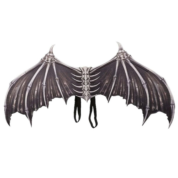 Alas de demonio 3D, plegadas, decorativas, ligeras, , no tejidas, ala de disfraz para fiestas, suministros, decoración, disfraces, juegos de Negro Macarena Ala de vestuario