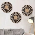 thumbnail image 5 of Yeetfub Clearance Pink Peel and Stick Tile Bohemian Ethnic Circular Wall Decoration Homestay Living Room Woven Hanging Decorations Cattail Woven Bedroom Background Wall Decoration, 5 of 7