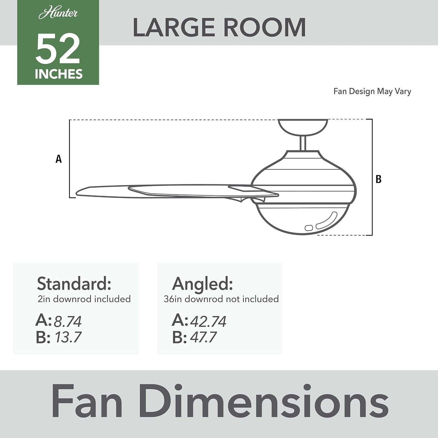 Restored Hunter Fan 52 Inch Matte White Ceiling Fan with Light and Remote Control, Indoor Ceiling Fan for Living Room, Bedroom, Office, Laundry Room, Basement (Refurbished)