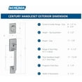 thumbnail image 4 of Schlage F58 CEN 625 Century Exterior Handleset with Deadbolt, Bright Chrome (Exterior Half Only), 4 of 7
