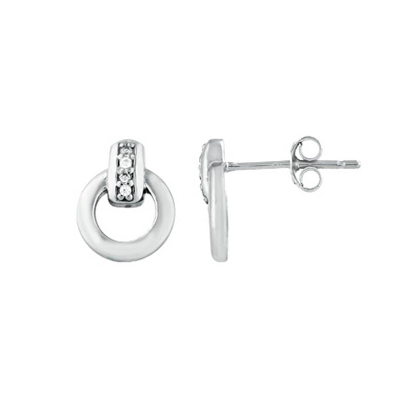A Pair 925 sterling silver square round heart front back earrings cz stud earrings