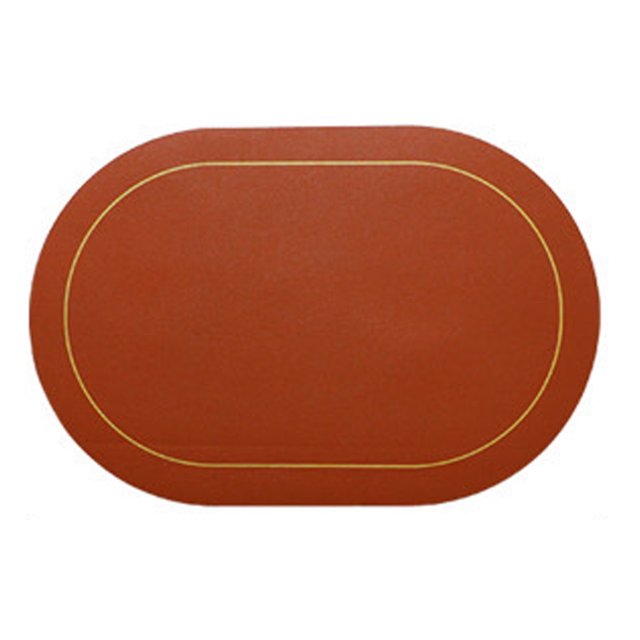 Tapete ovalado de cuero para comedor, tapete para comida, aislamiento a prueba de aceite, mesa de restaurante, hogar, Hotel, mantel antideslizante, color marrón, 2 uds.