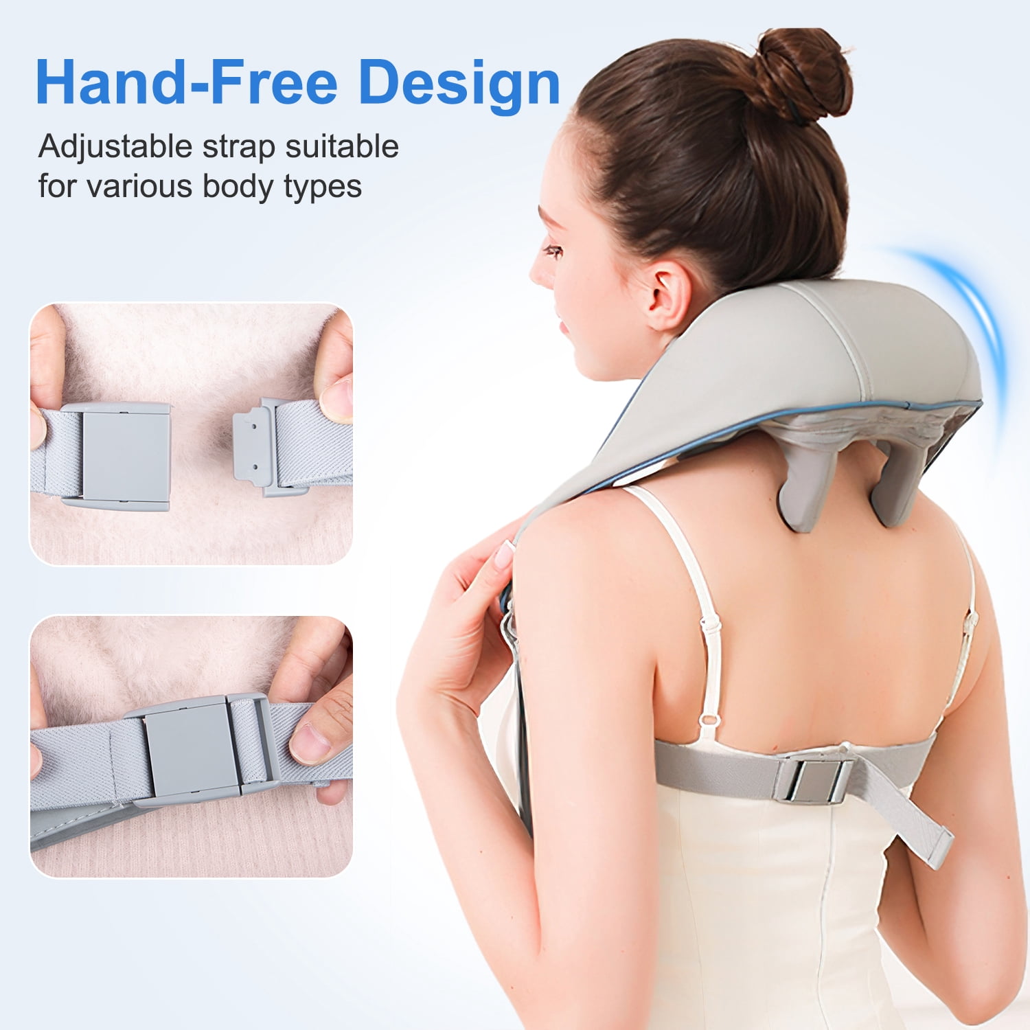 Cshidworld Back Shoulder and Neck Massager for Pain Relief Deep Tissue, Electric Massager with Heat, Neck, Back, Shoulder, Trapezius Muscle Relaxation Massage Pillow, Great Gift for Family
