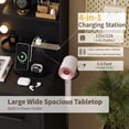 thumbnail image 3 of Lacoo Vanity Desk with Mirror and LED Lights, Makeup Vanity with 7 Drawers & 4 Shelves, Vanity Table with Power Outlet for Bedroom Dressing Room, Black, 3 of 9