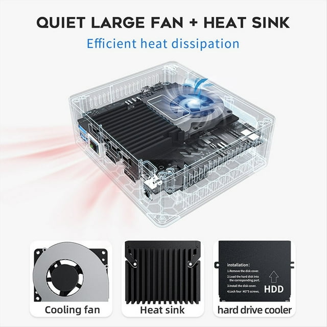 8G+256G Computadora Host Mini S N5095 PC Quad-Core 4K UHD Procesador de 11.A Generación N5095 Computadora Host Enchufe de EE. UU.