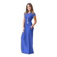 thumbnail image 2 of U.Vomade Femmes Manches Courtes Col Rond Poche Décontractée Longue Dress, 2 of 4