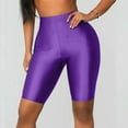 thumbnail image 2 of CBGELRT Seamless Push Up Sporty Leggings Woman Cool High Waist Biker Shorts Solid Skinny Workout Running Cycling Fitness Cropped Leggins Purple Xl, 2 of 7