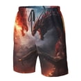 thumbnail image 4 of Rocae Fire Sky Dragon for Men's Beach Shorts Casual Elastic Waist Drawstring Summer Beach Shorts,S-3XL-3X-Large, 4 of 6