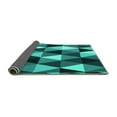 thumbnail image 2 of Ahgly Company Indoor Round Abstract Turquoise Blue Contemporary Area Rugs, 8' Round, 2 of 4