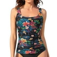 thumbnail image 2 of TOWED22 Tummy Control Tankini Top, Size L, Dark Blue (Women's), 2 of 9