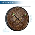 thumbnail image 3 of Indoor 12' Voice-Activated Luminous Decoration Wall Clock With LED Night Light A Gold Foil Damask Texture, 3 of 8