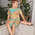 thumbnail image 4 of Fotbe Beach Footprint Pijama Estampada de 2 Piezas para Niños – Ropa de Dormir de Manga Corta Cómoda para Niños y Niñas, Camiseta y Shorts de Algodón-X-Large, 4 of 6