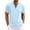 Sky Blue, variant on JIUKE Mens T-Shirts Cotton Linen Shirts Short Sleeve V Neck Buttons Stand Collared Top Summer Solid Color Tees