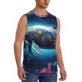 thumbnail image 2 of Haiem Men's Vintage Colorful Patterned Dolphin Print Tank Tops Summer Sleeveless Cut Off Workout T-Shirts Fitness Vest Athletic Undershirts-Large, 2 of 8