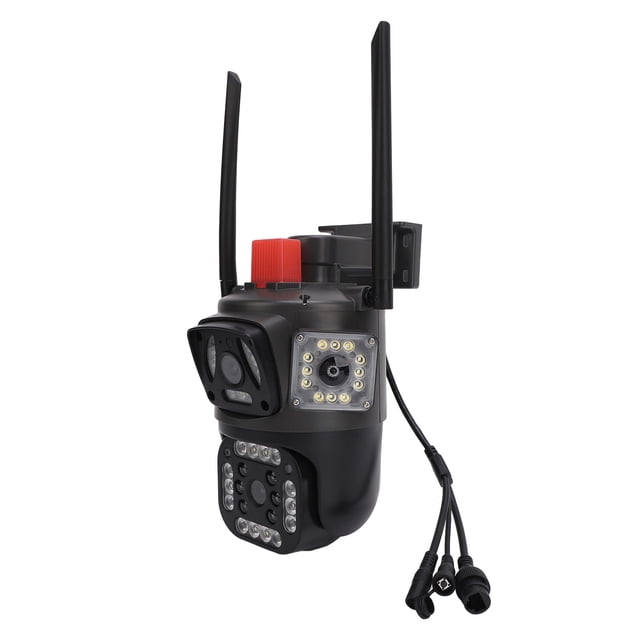 Cámara de Seguridad de Triple Lente 8MP 4K Visonn Nocturna A TODO Color Detección de Movino Cámara de Seguridad Wifi, Visonón Nocturna Ultra Clara, Detección de Moviento