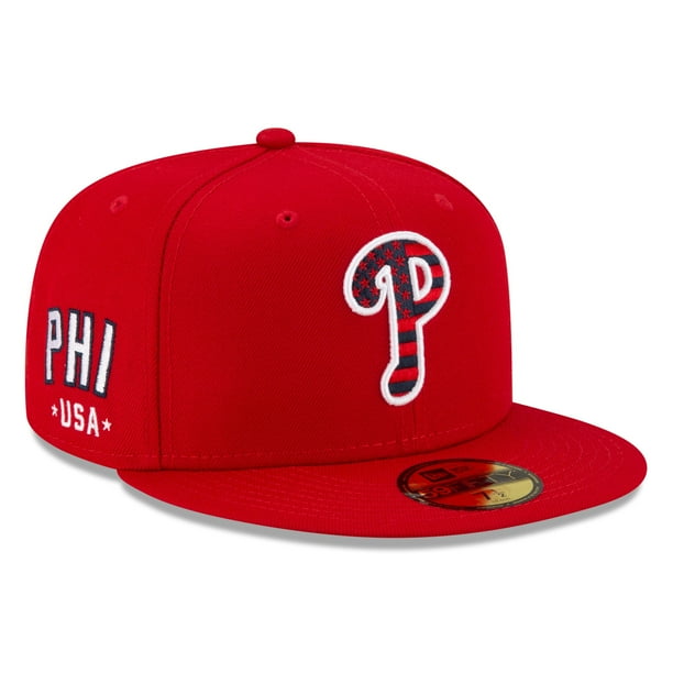 Men's New Era Red Philadelphia Phillies 4th of July OnField 59FIFTY Fitted Hat