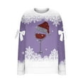 thumbnail image 5 of Women's Christmas Sweatshirt Plus Size Long Sleeve Bow Crewneck Pullover Oversized Casual Party Printed Tops Fall Winter Cozy Sweatshirt, 5 of 5