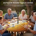 thumbnail image 3 of Round Outdoor Tablecloth with Umbrella Hole and Zipper, Burnt Orange Ombre Stripe Tablecloth with Elastic Waterproof, Abstract Summer Beach Coastal Patio Table Covers for 31" - 35" Pool Tables, 3 of 9