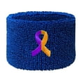 thumbnail image 6 of COUVER 2.5 Inch Embroidered Bladder Cancer Ribbon Blue Athletic Wristbands 2 Pairs (Unisex), 6 of 8