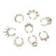 thumbnail image 1 of Juego de 9 piezas de piercings para la nariz, sin perforaciones, para mujer, a la moda. Oro, 1 of 5