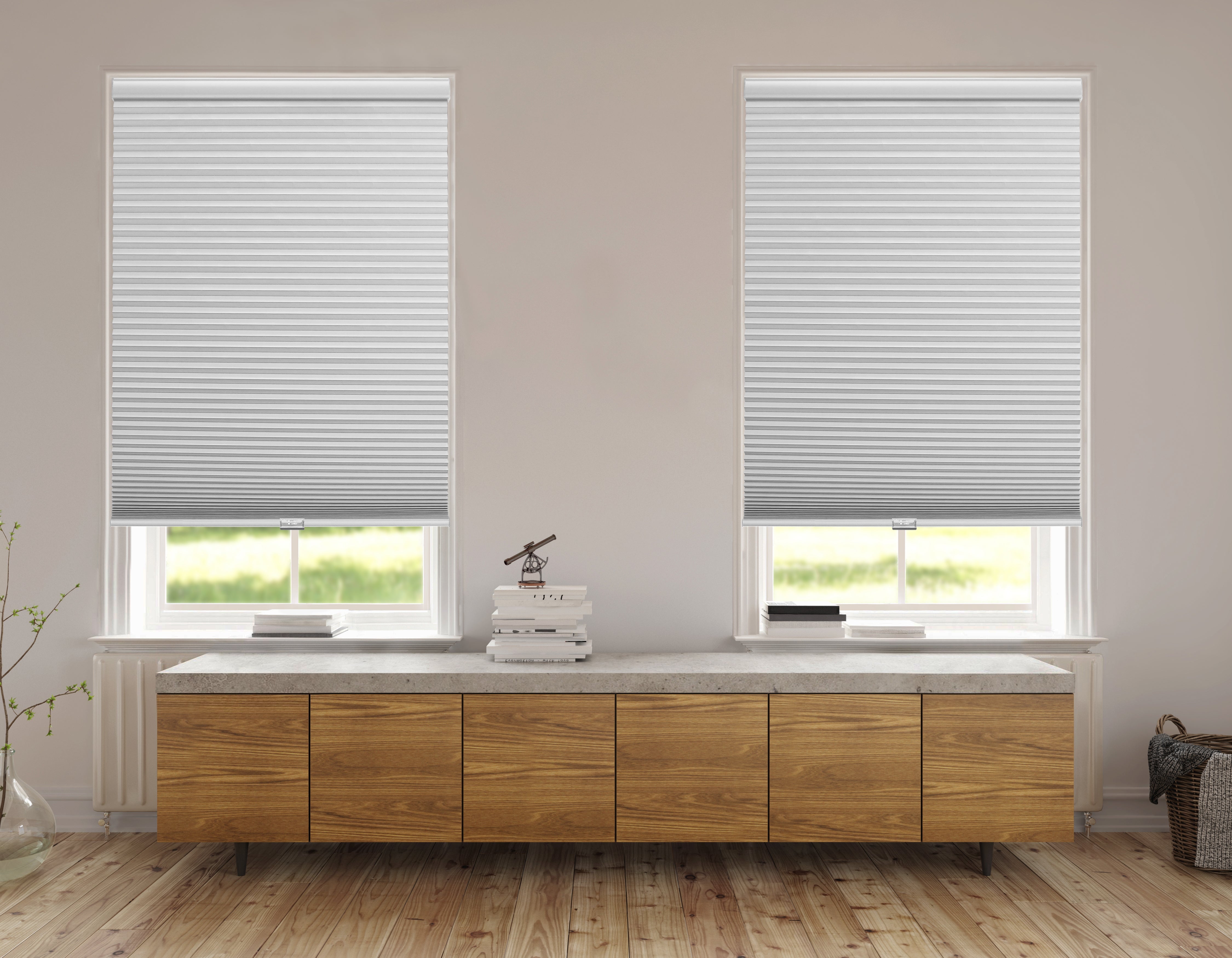 23-inch x 64-inch Cordless Honeycomb POSH Cellular Shades Blackout_White