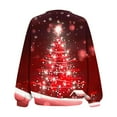 thumbnail image 4 of Rbaofujie Sweat à Capuche Oversize pour Femmes Mode de Noël Décontractée Imprimée Manches Longues Col Rond Rouge Halloween, 4 of 7