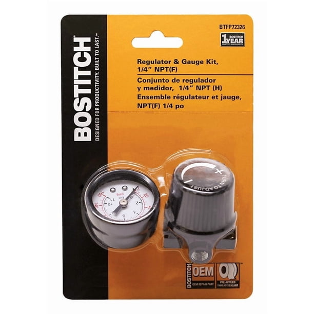 Regulador de presión Bostitch de plástico ajustable con manómetro