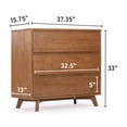 thumbnail image 4 of Plank+Beam Solid Wood Scandinavian 3-Drawer Dresser, Pecan, 4 of 13