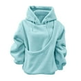 thumbnail image 4 of vigerakr Cat Dog Pouch Hoodie for Women Fleece Pet Carrier Kangaroo Pouch Sweatshirts with Large Pocket Pullover Warm Hoodies (Sky Blue, XL), 4 of 7