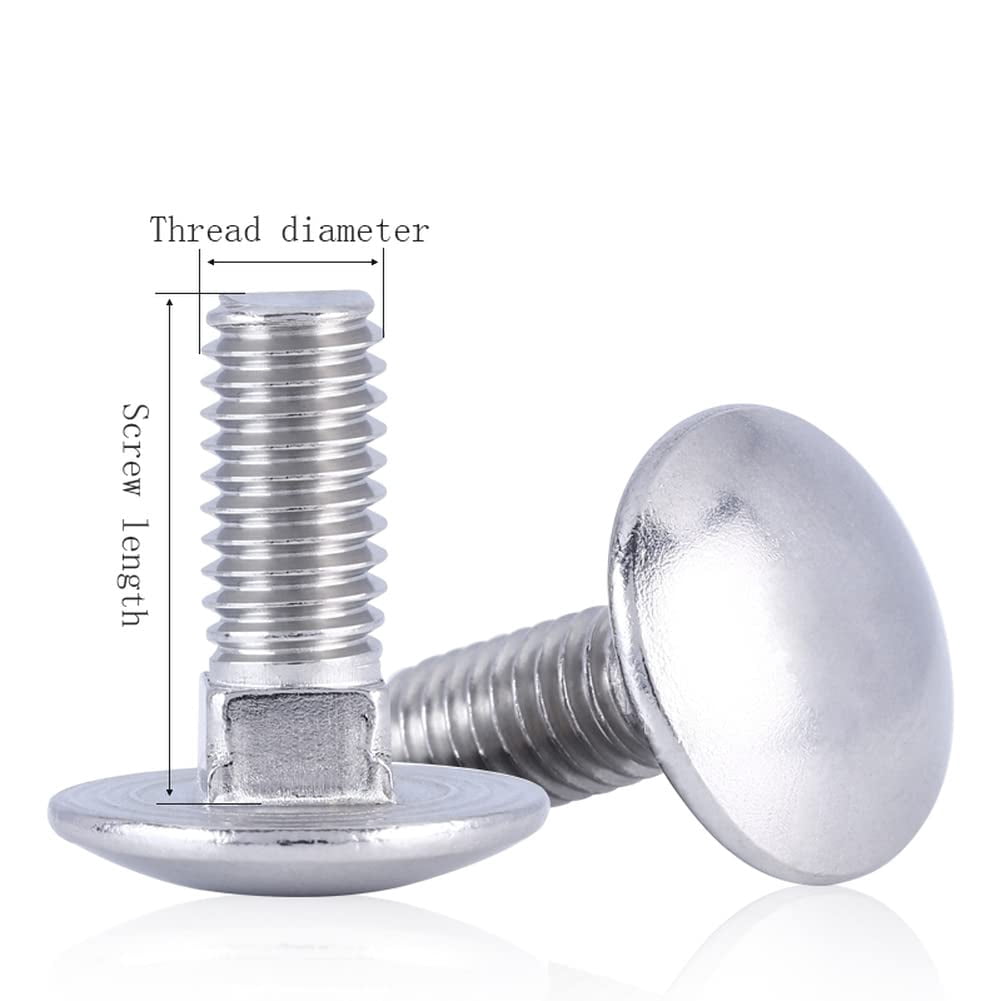 1 Pcs 304 Stainless Steel Big Head Carriage Bolt Screws M10x100mm.