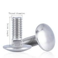 thumbnail image 2 of 2 Pcs 304 Stainless Steel Big Head Carriage Bolt Screws M8x55mm., 2 of 5