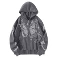thumbnail image 3 of Oversized Hoodies for Women Loose Spring Crewneck Fashion Sweatshirts Butterfly Print Long Sleeve Fall Casual Tops, 3 of 3