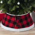 thumbnail image 1 of New Traditions Buffalo Check Stand Band Christmas Tree Collar with Toggle BlackRed, 1 of 1