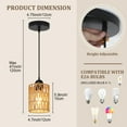 thumbnail image 4 of DONGPAI Rattan Farmhouse Pendant Lights for Kitchen Island, Boho Hand-Woven Lamp Shade Kitchen Hanging Lights Ceiling Light Fixture for Kitchen, Dining Room, Foyer & Entryway, 4 of 9