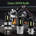 thumbnail image 2 of AC DC Universal Lemon Green Highlight Motorcycle Headlight Bulb H4 P15D BA20D 3030 15SMD Hi/Low Bulb Motor Lime Headlamp 1200LM, 2 of 5