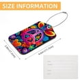 thumbnail image 5 of Peace Sign Luggage Tag, Travel Tags, Handbag Tag - Square PU Leather 2 Pack with Privacy Cover and Stainless Steel Ring - Suitable for Travel, Backpack, Handbag [Amazon Approved], 5 of 7