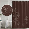 thumbnail image 4 of Brown Flowers Shower Curtain Set - Extra Long 72" x 96" Washable Bathtub Curtain with 12 Hooks, Pastoral Abstract Floral Minimalist Art Waterproof Fabric Shower Curtains for Bathroom/Bathtub Décor, 4 of 6