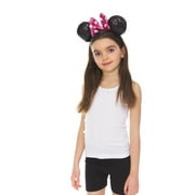 Minnie Mouse Ears Headband, Pink and White Polka Dot Bow