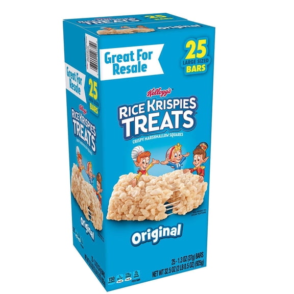 Rice Krispies Treats by Kellogg's 1.3 oz Bars – Pack of 25 Classic Marshmallow Squares