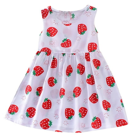 XMMSWDLA Toddler Girl Clothes Deals Clearance Baby Girls Sleeveless Dress Tank Dress Children's Clothing