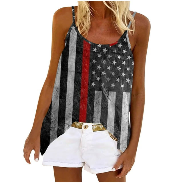 Birdeem Mode Femmes Été Col Rond Sans Manches Imprimé Décontracté Camisole Blouse