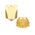 thumbnail image 4 of Manyakai Girls Metallic Gloss Shiny Sequins Disco Dance Sleeveless Tassels Top with Tiered Ruffle Gold 8, 4 of 5