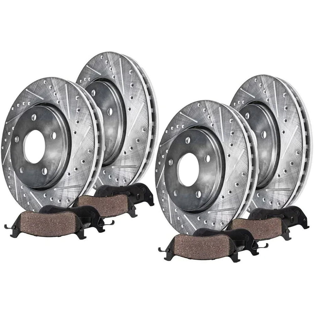 Hex Autoparts Front and Rear Drilled Rotors Brake Pads For Toyota